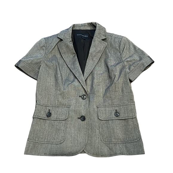 Banana Republic Women's Gray Short Sleeve Blazer Suit Coat - 2 - Picture 1 of 13
